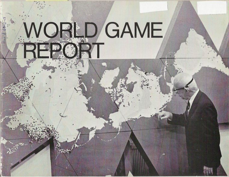 Photo of Buckminster Fuller with the World Game