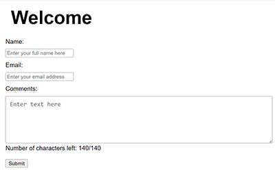 Photo of comment box card as project number three for Founders & Coders application